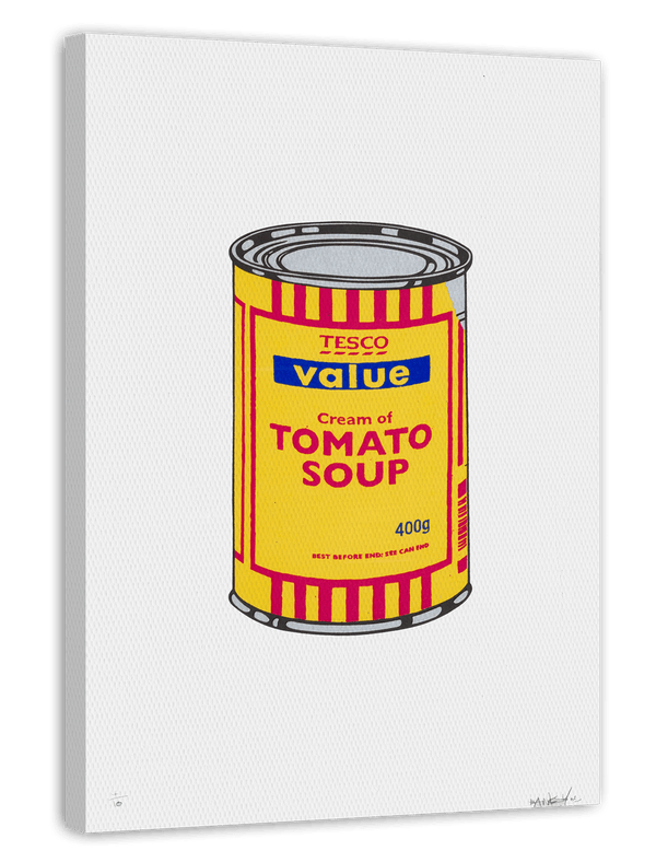 Banksy Dose - Tomato Soup in Gelb - Kunstdruck Modern Street-Art Marketing