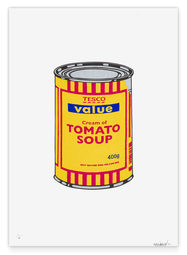 Banksy Dose - Tomato Soup in Gelb - Kunstdruck Modern Street-Art Marketing