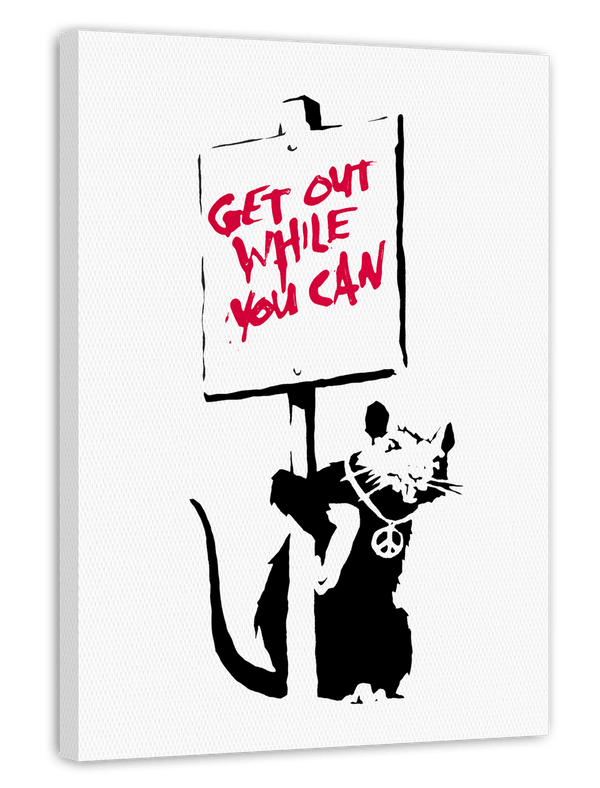 Banksy Hip Hop Ratte - Modern Street-Art Mit Message- Kunstdruck Klein bis Groß XXL - Geschenk Wohnzimmer, Schlafzimmer
