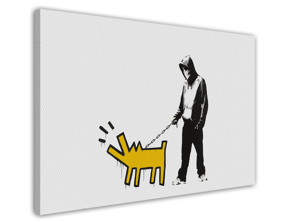 Banksy Keith Haring - Bellender Hund, Pop-Art Modern Street-Art, Kunstdruck Klein bis Groß XXL - Wohnzimmer, Schlafzimmer