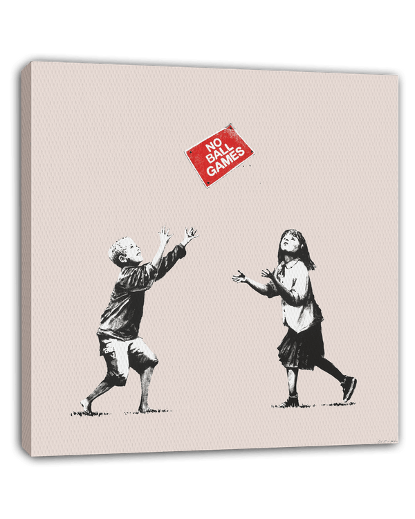 Banksy Kinder Spielen Mit Verbotsschild, Pop-Art Modern Street-Art - Kunstdruck Klein bis Groß XXL - Geschenk