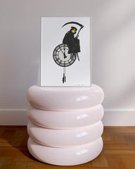 After Hover: Banksy Lebenszeit - Uhr als Vergänglichkeit - Moderner Kunstdruck Wanddekoration, Klein bis Groß XXL