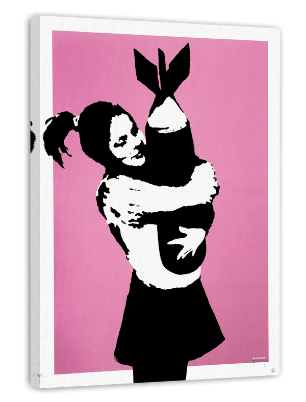Banksy Mädchen - Pop-Art Modern Street-Art - Moderner Kunstdruck Klein bis Groß XXL, Geschenk, Wohnzimmer, Schlafzimmer