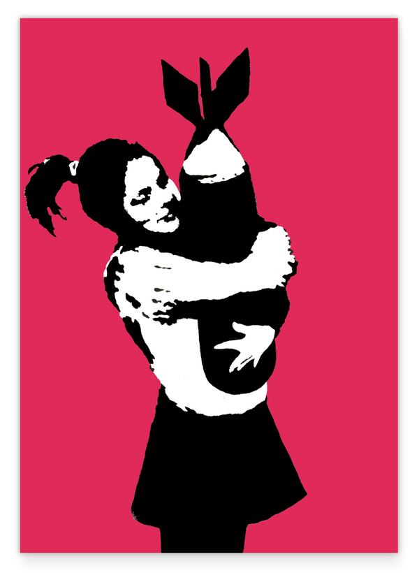 Banksy Mädchen - Pop-Art Modern Street-Art - Moderner Kunstdruck Klein bis Groß XXL, Geschenk, Wohnzimmer, Schlafzimmer