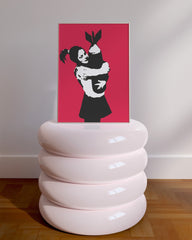 After Hover: Banksy Mädchen - Pop-Art Modern Street-Art - Moderner Kunstdruck Klein bis Groß XXL, Geschenk, Wohnzimmer, Schlafzimmer