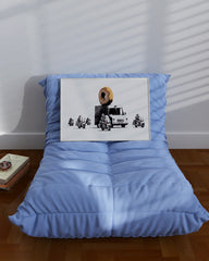 After Hover: Donut und Bodyguards, Street-Art Banksy - Moderner Kunstdruck - Wohnzimmer, Inneneinrichtung Deko