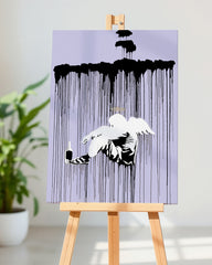 After Hover: Graffiti Engel, Street-Art Banksy Klimaschutz - Moderner Kunstdruck Canvas - Wohnzimmer, Inneneinrichtung Deko