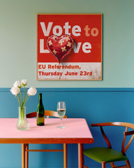 After Hover: Wählen für Liebe - Brexit Referendum EU - Herz Street-Art Banksy - Moderner Kunstdruck - Perfekte als Geschenk, Wohnzimmer