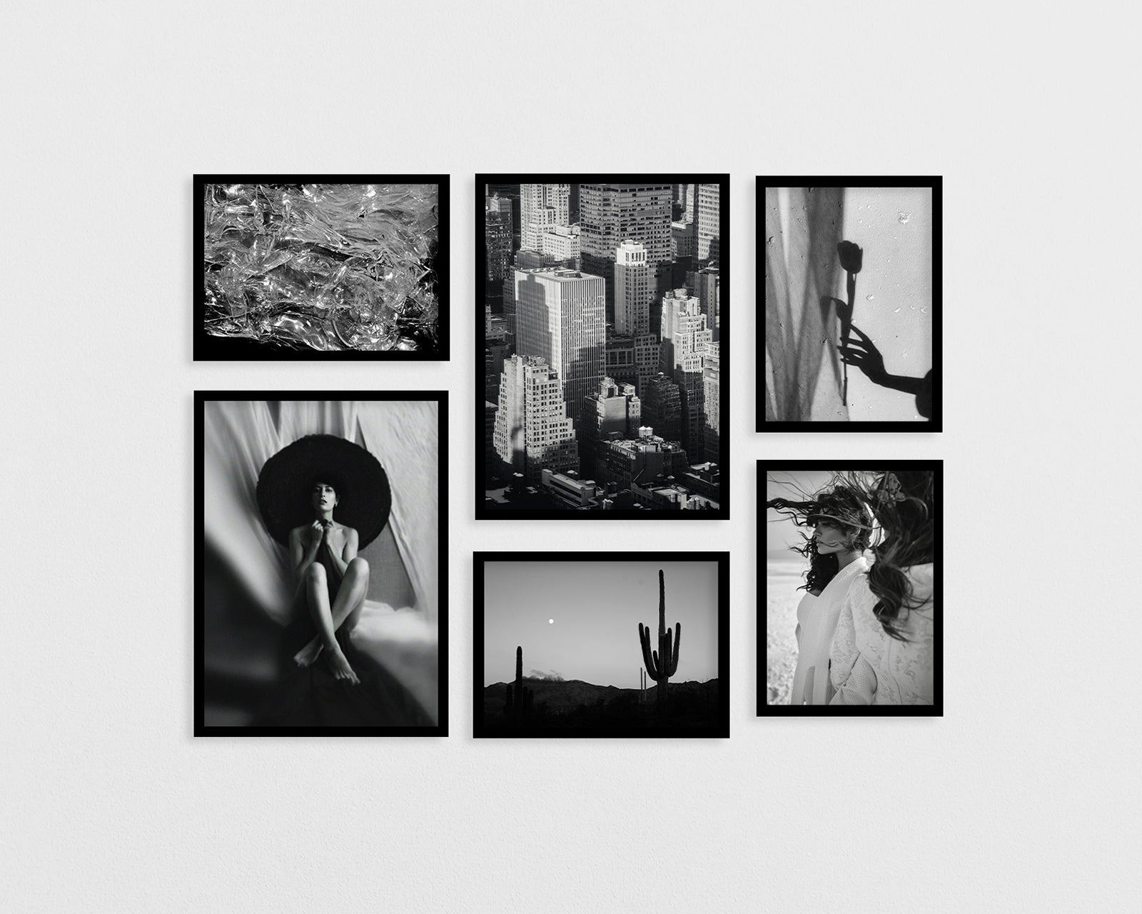 Set aus 6 Postern: Schwarz-Weiß 