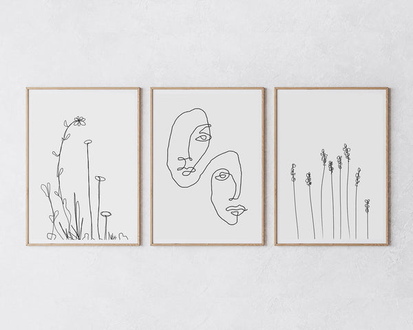 Poster-Set "Minimalistische Zeichnungen"